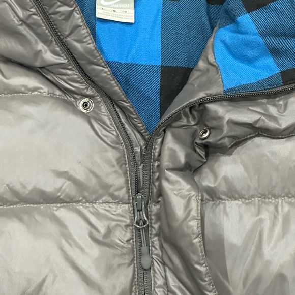 Nike Sportswear Large Puffer Jacket Coat Flannel Lined Gray Blue Down Goose - Picture 6 of 9